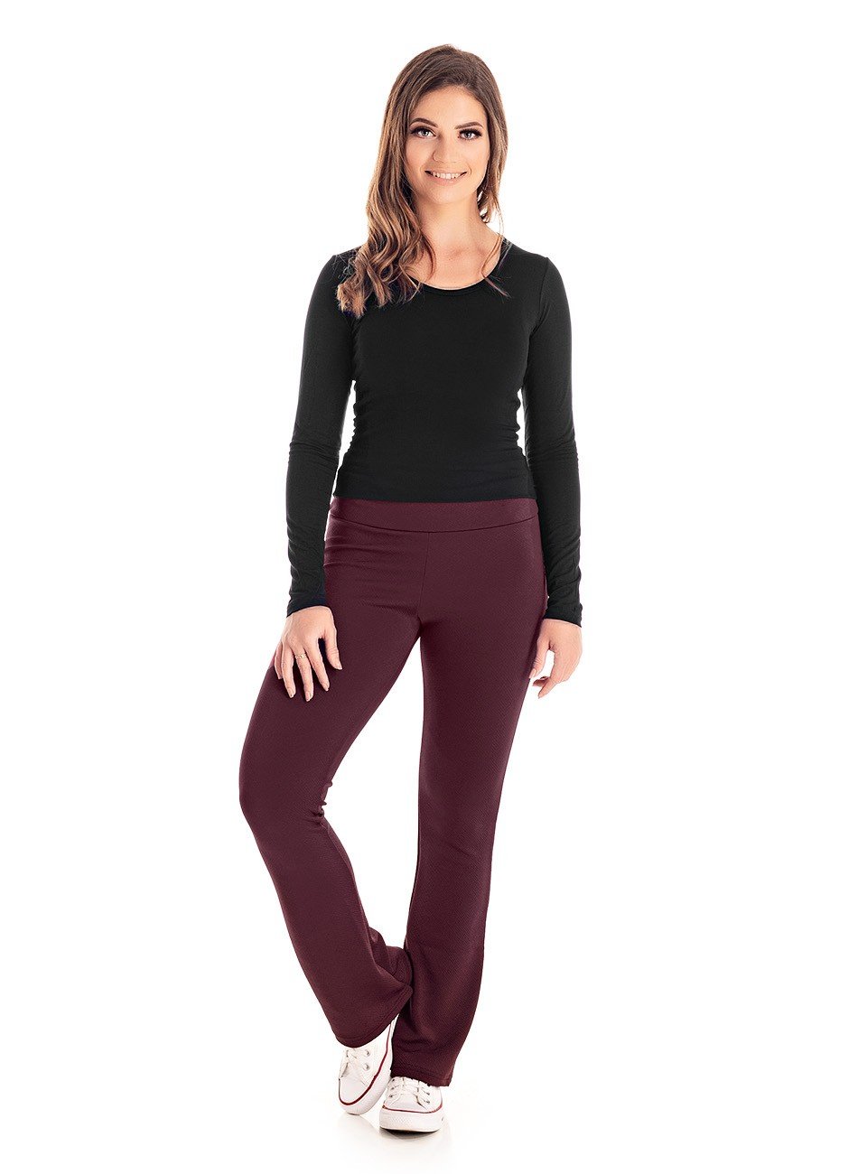 Calça cheap flare bordo