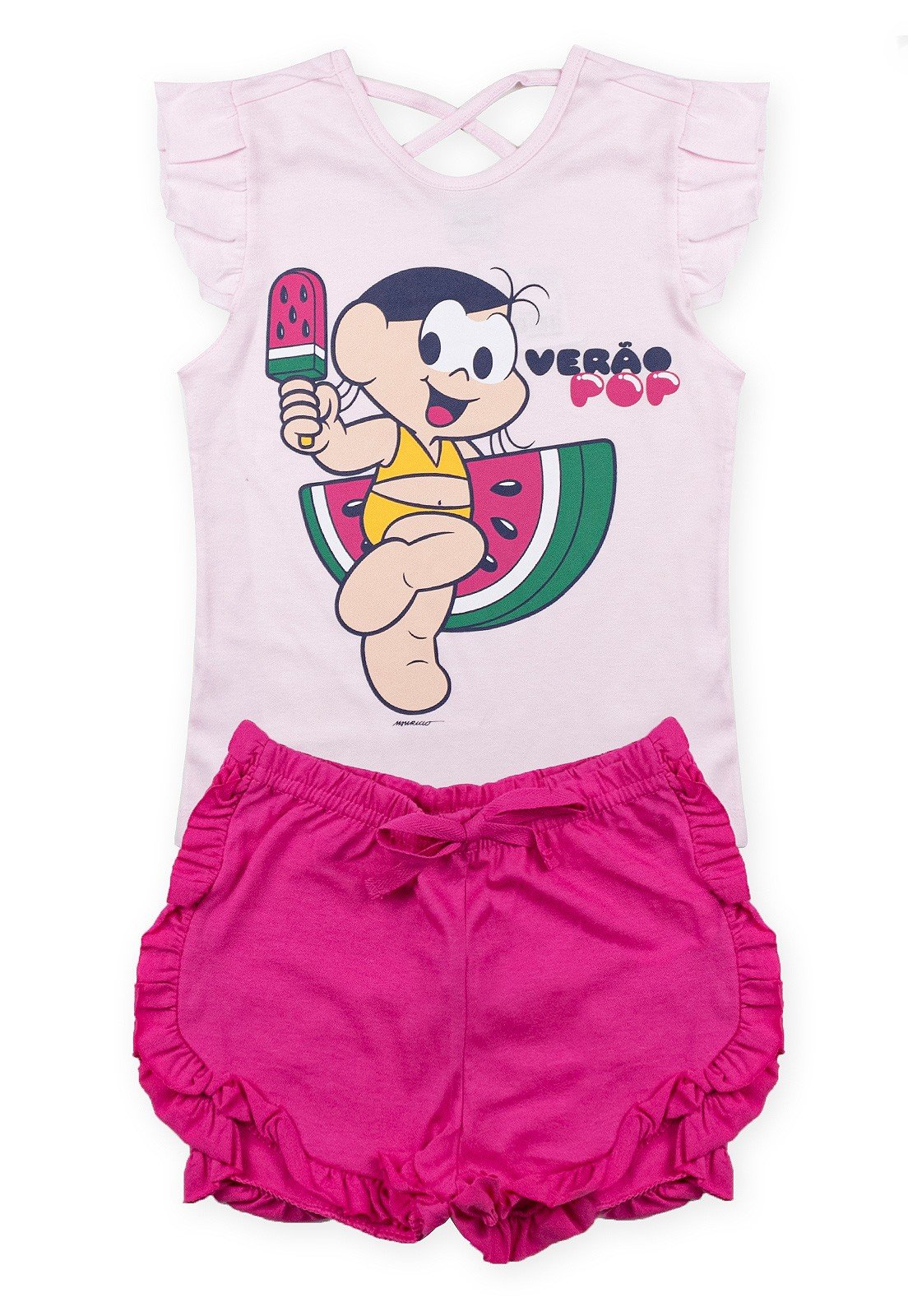 Pijama Juvenil Turma Da Mônica Rosa 50040006 Evanilda 1396