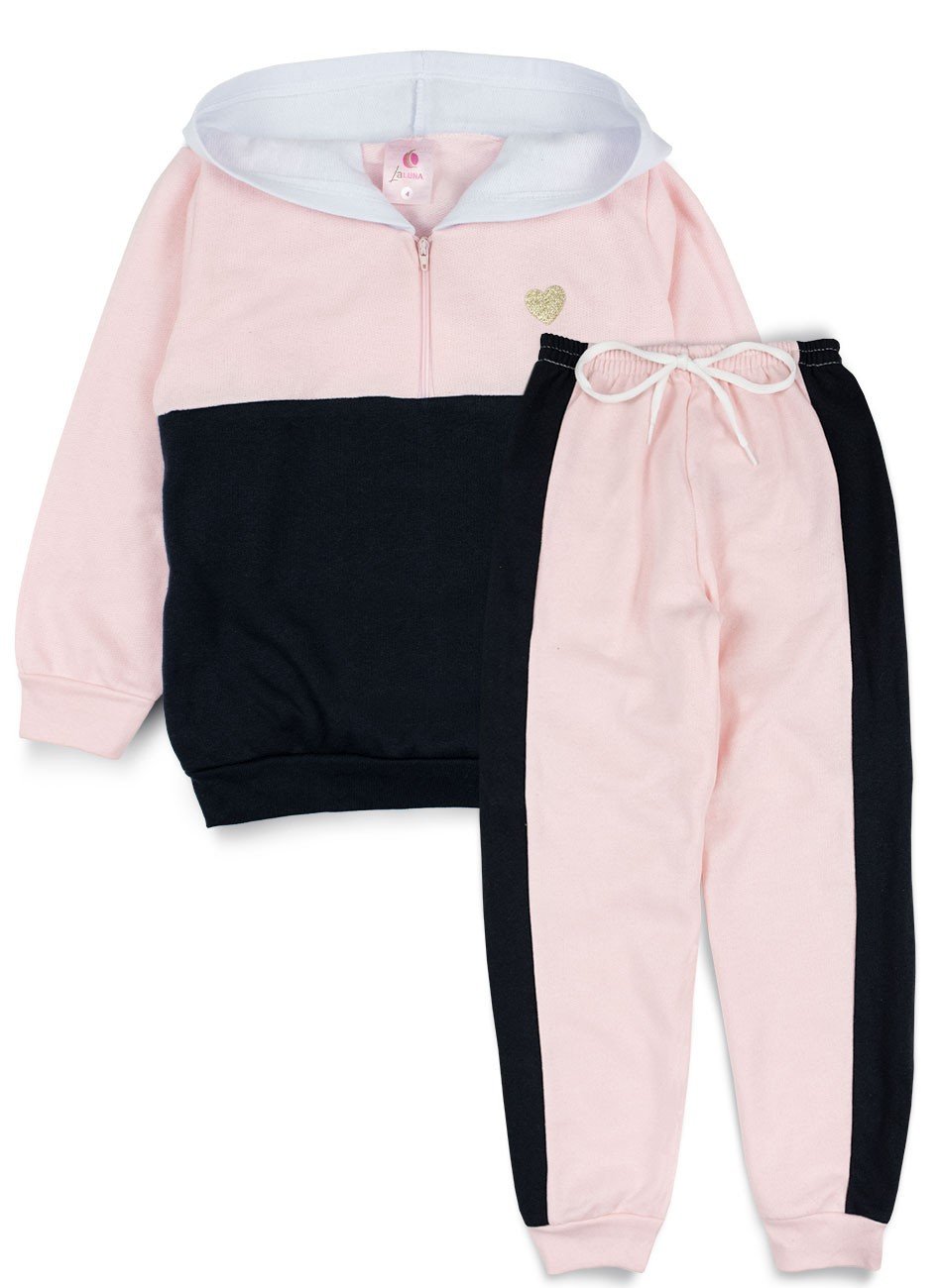 Conjunto de store moletom infantil feminino