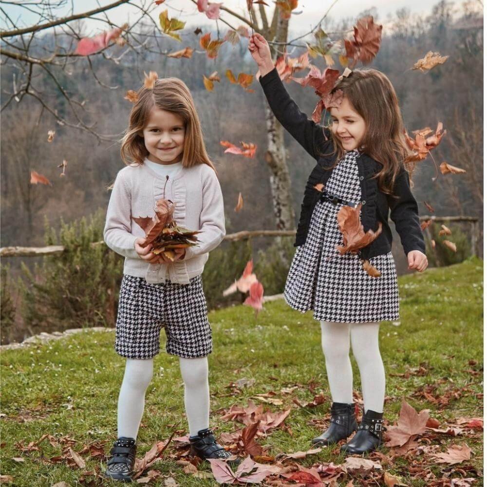 Outono Meninas Conjunto Xadrez 2023 Inverno Crianças Moda Camisola