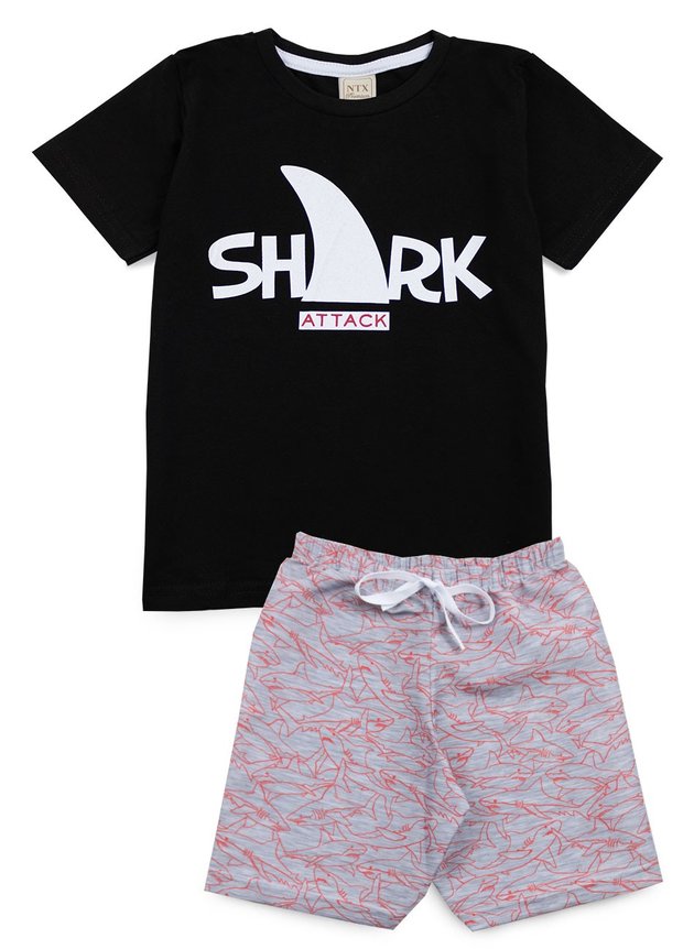 05 conjunto infantil masculino shark attack preto 212222 ease kids
