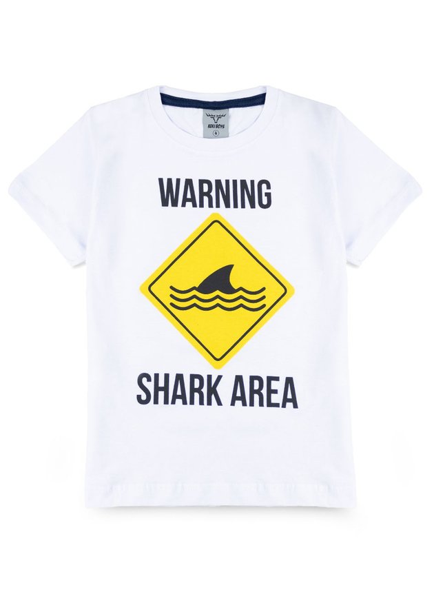 01 conjunto infantil masculino warning shark branco 0411 keki boys