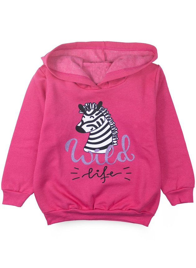 01 conjunto infantil feminino moletom com capuz zebra pink 1000 labelli