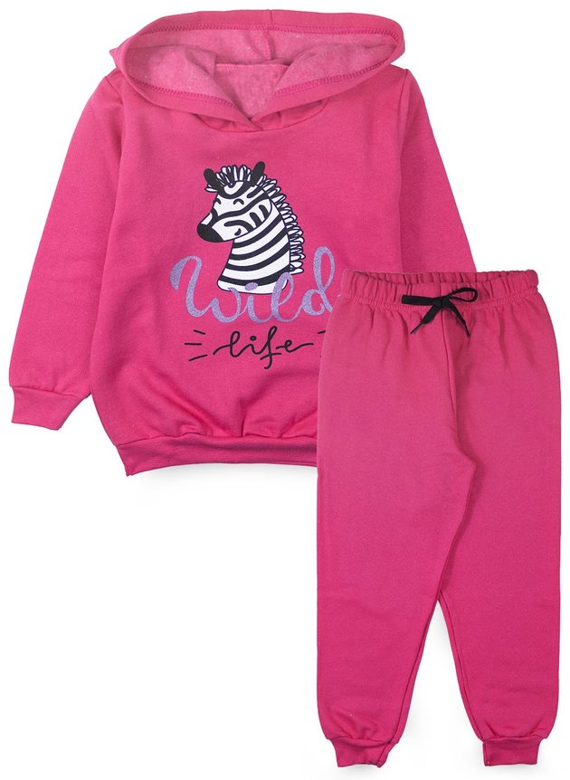 06 conjunto infantil feminino moletom com capuz zebra pink 1000 labelli