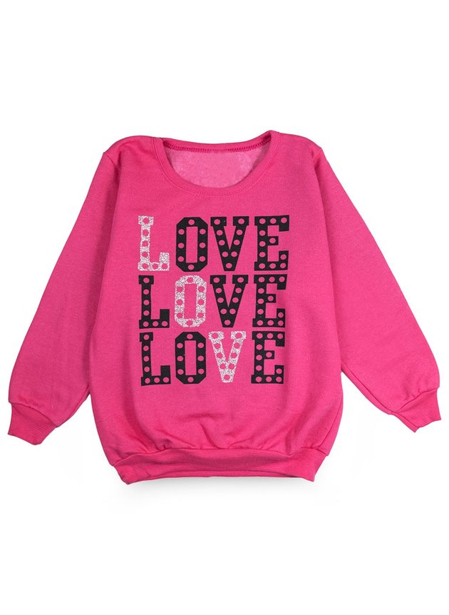 01 conjunto infantil feminino moletom love love pink 1004 mini kids