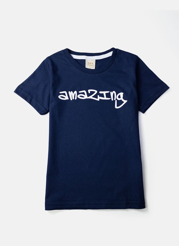 Camiseta Conjunto Infantil Masculino Amazing Marinho 000193 Ease Kids