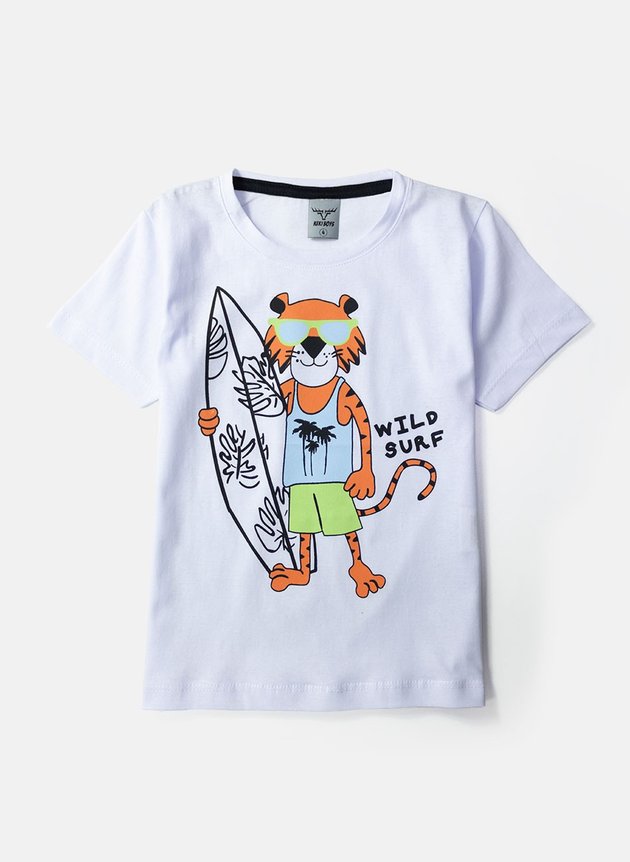 Moda Infantil Masculina Camisetas Com Estampa De Tigre Em 3D Para