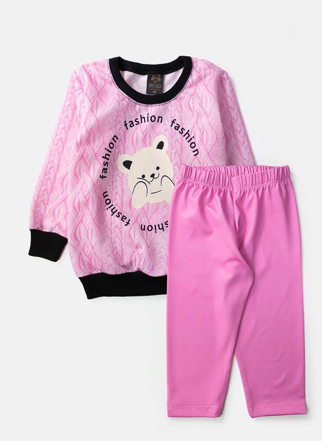 05 conjunto moletom feminino fashion tricot rosa 0202 laluna