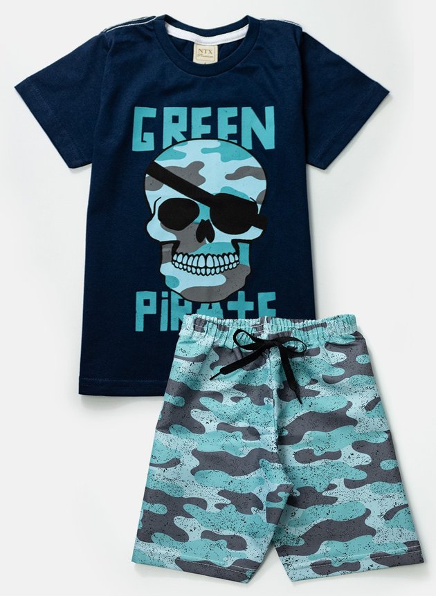 02 conjunto infantil masculino green pirate marinho 000193 ntx