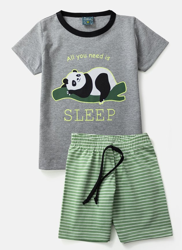 07 pijama infantil masculino panda all need is sleep azul 1113 ceu estrelado