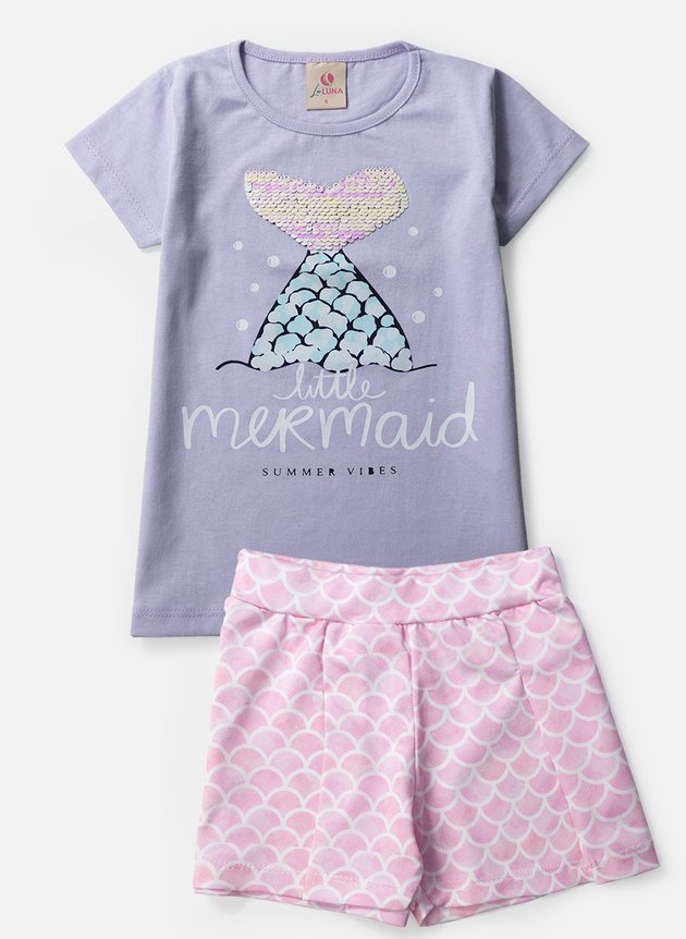 03 conjunto infantil feminino mermaid bordado lilas 0110 laluna