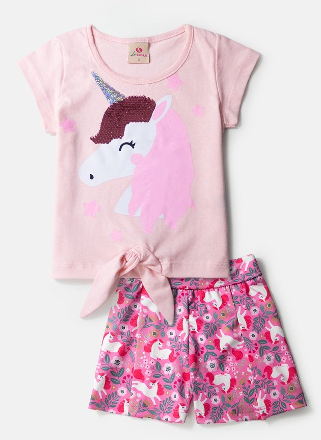 03 conjunto infantil feminino unicornio bordado rosa 0164 laluna